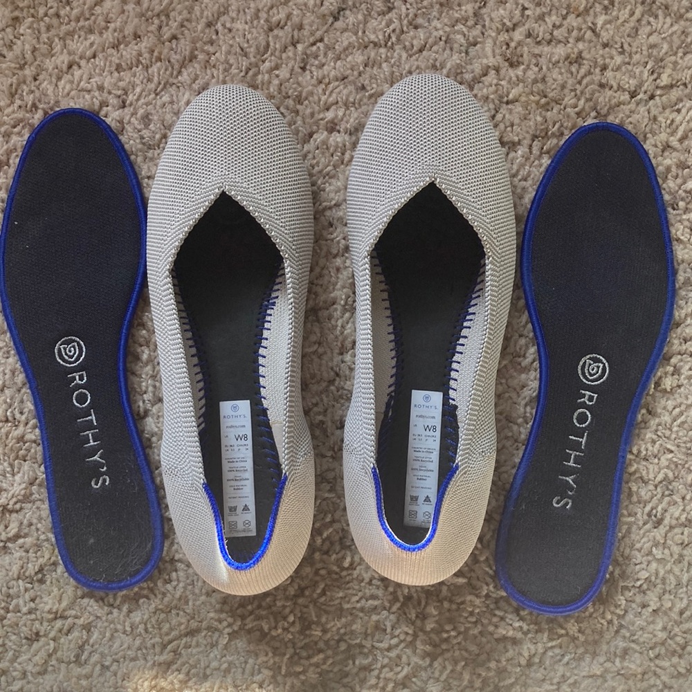 Rothy’s Round Toe Silver/Grey size 8